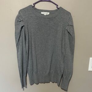 Women's Gray Scoop Neck Pullover Sweater